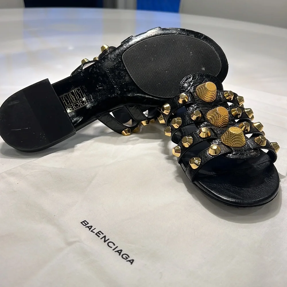 Balenciaga Grommet Sandal Black 37 - Picture 8 of 10
